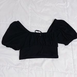 Puff Sleeve Cropped Top